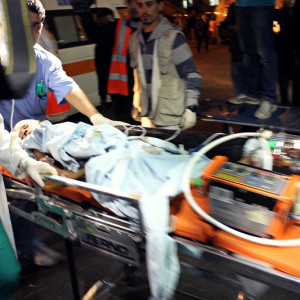 Baby rushed to Shifaa Hospital Gaza