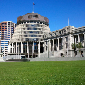 New Zealand Beehive Parliament and Bowen House